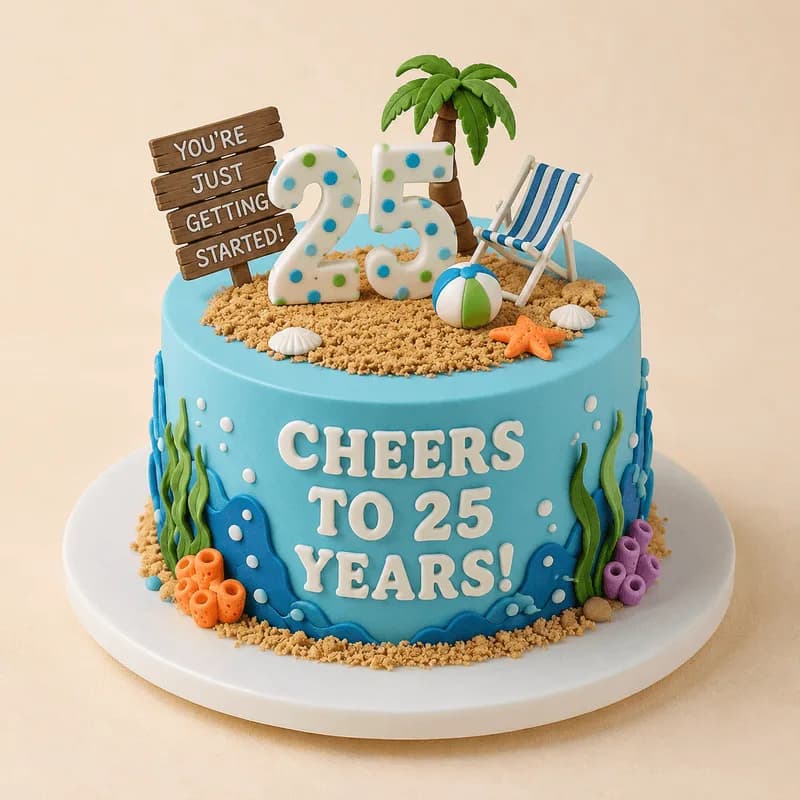 Beach Vacation Birthday Cake