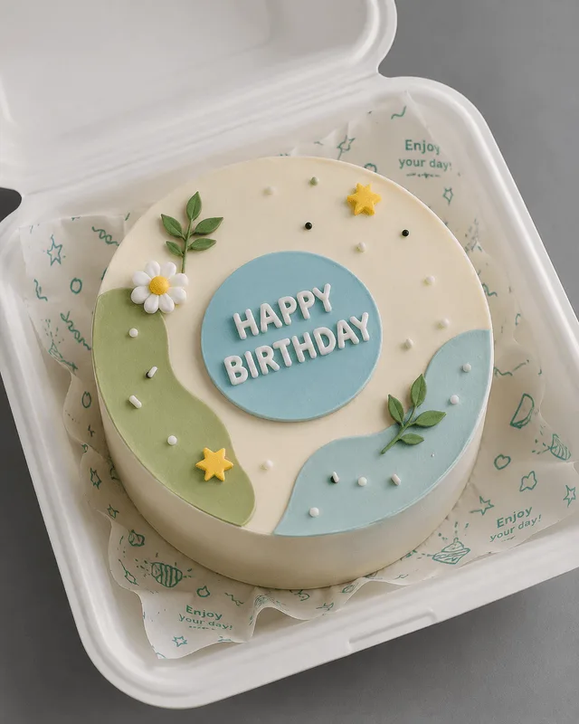 Minimalist Happy Birthday Cake