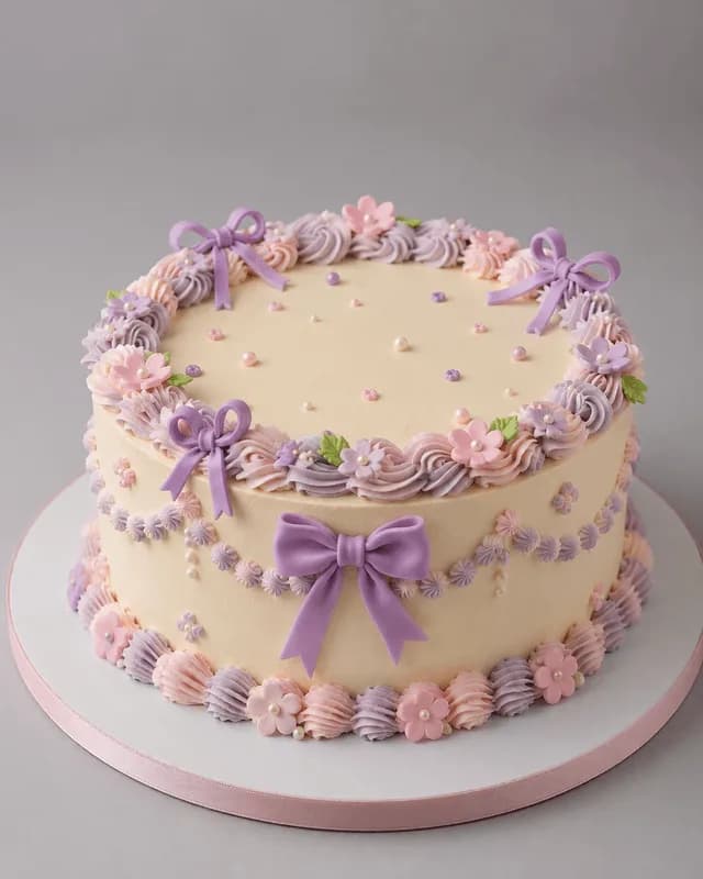 Pastel Bow Anniversary Cake