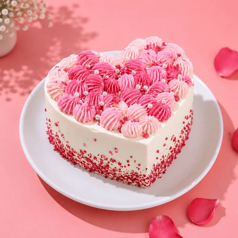 Pink Ombre Heart Cake