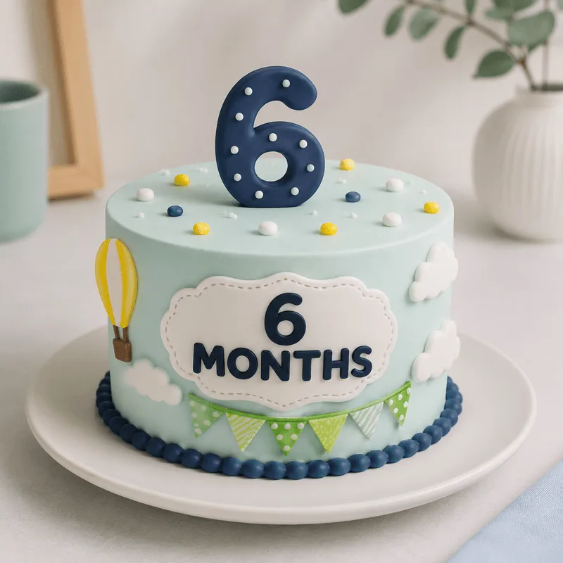 6 Months Baby Milestone Cake