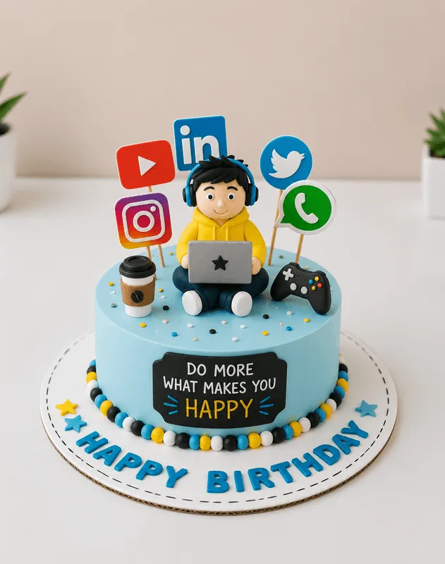 Social Media Birthday Cake
