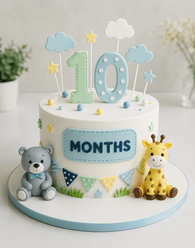 10 Months Baby Milestone Cake